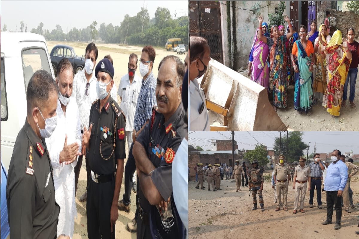 Protest to build boundary wall on army land in Saharanpur, uproar