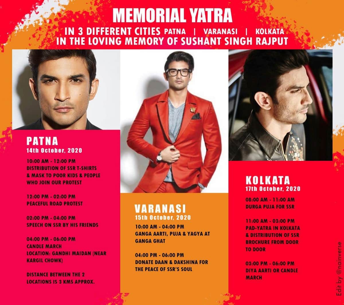 Sushant Singh rajput social media campaign on twitter on #VaranasiRoar4SSR trending for memorial yatra in varanasi