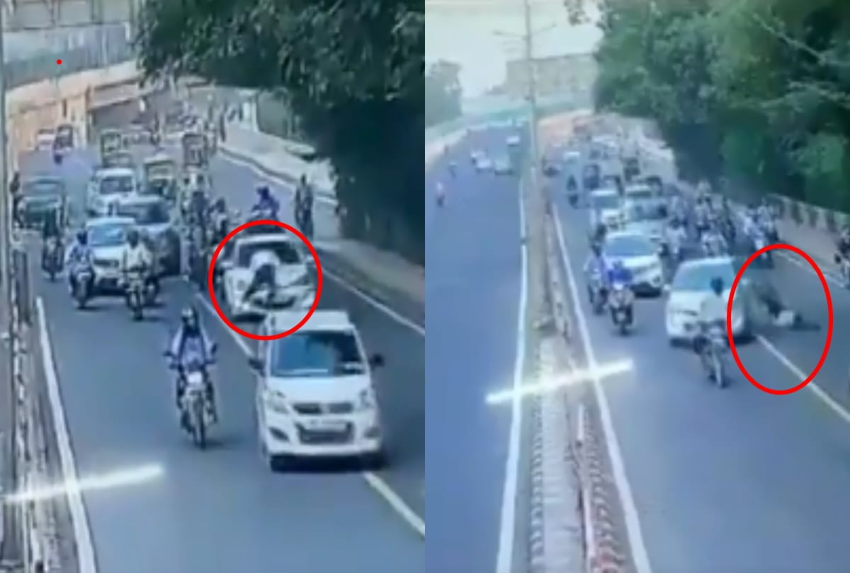 Delhi student dragged traffic cop on bonnet for atleast 400 metres also try to run car over him video goes viral accused held