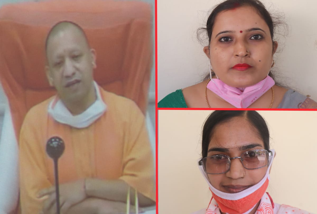 CM Yogi Adityanath talks to two newly appointed lady teacher of Gorakhpur