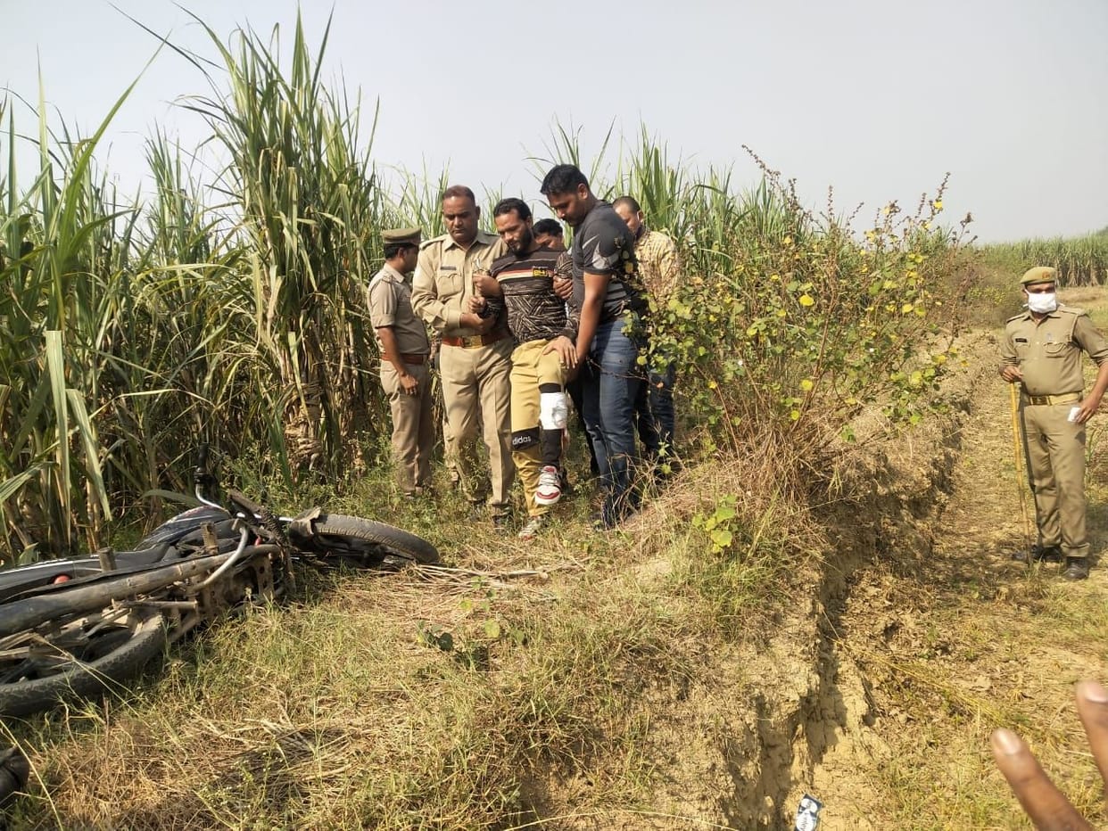 The miscreant injured in the encounter, the partner escaped