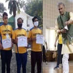 सीएम ने कोरोना विनर्स के साथ खेला बेडमिंटन