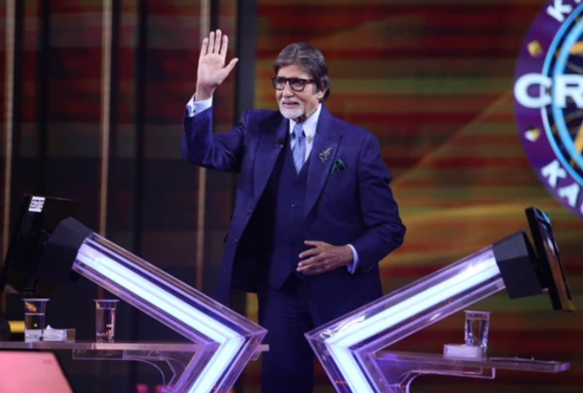 Amitabh bachchan share photo from kbc set son abhishek bachchan reaction