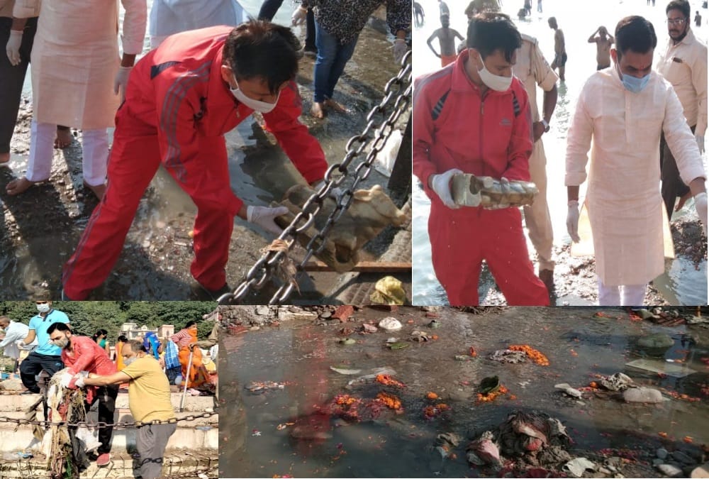 Haridwar: Kumbh Mela Officer IAS Deepak Rawat Done Cleaning in Ganga River, Photos
