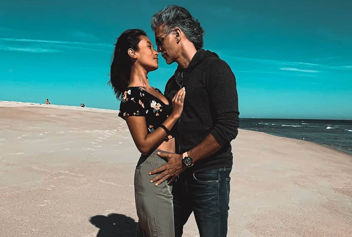 Milind Soman Share Romantic Photos With Wife Ankita Konwar From US Their Trip