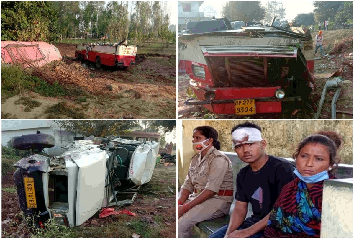 Pilibhit Accident News passengers were asleep roadways split in two