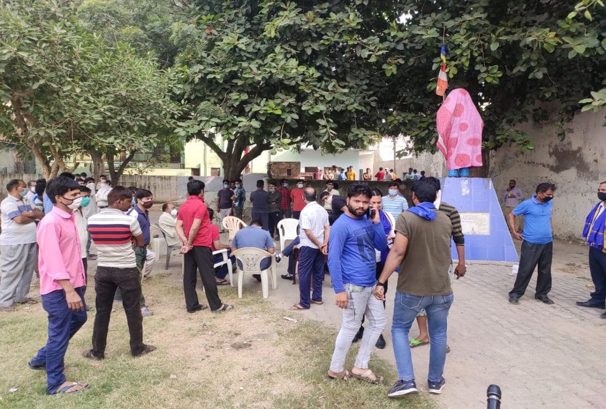 Dr Bhimrao Ambedkar Statue Damaged In Sikandra Police Station Area