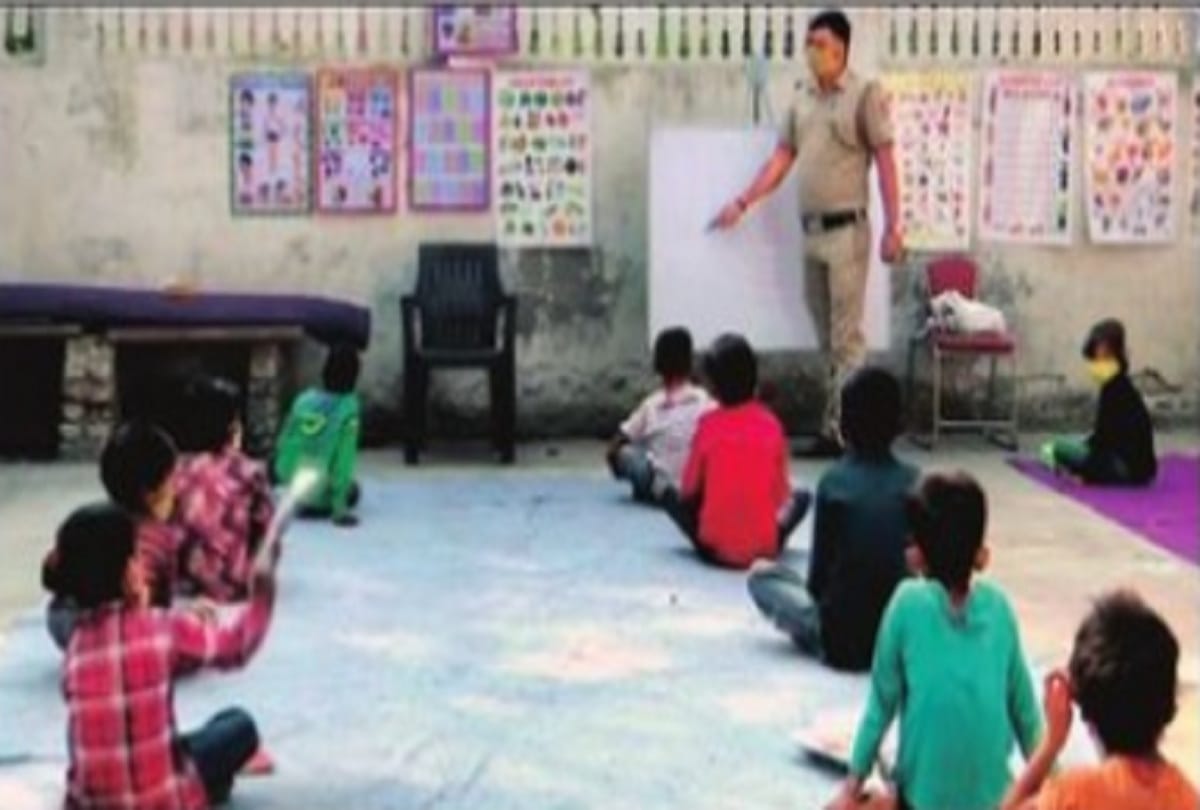 Soldier spreading light in the darkness of poverty in delhi