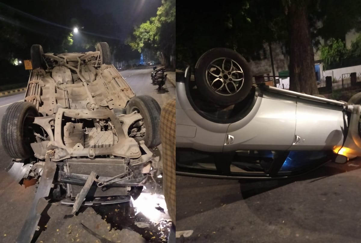 Delhi suv car collide in tree near pm narendra modi residence security agency alert