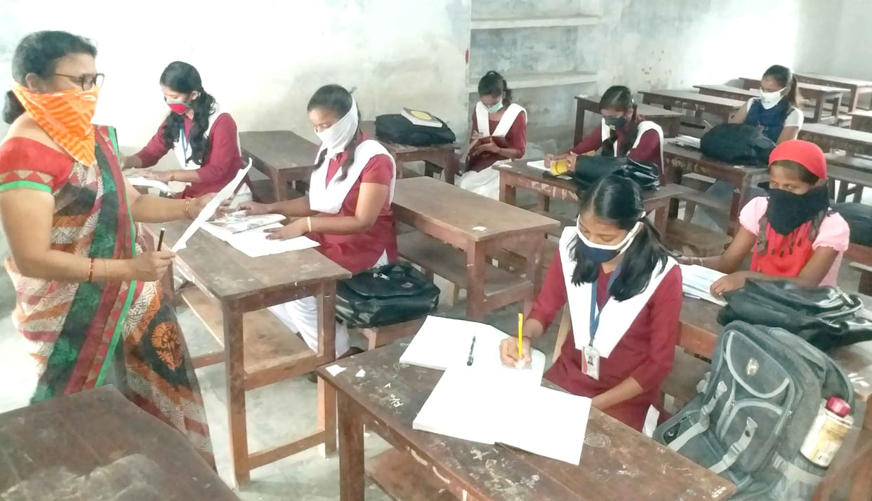 School opens after seven months, attendance is low on the first day