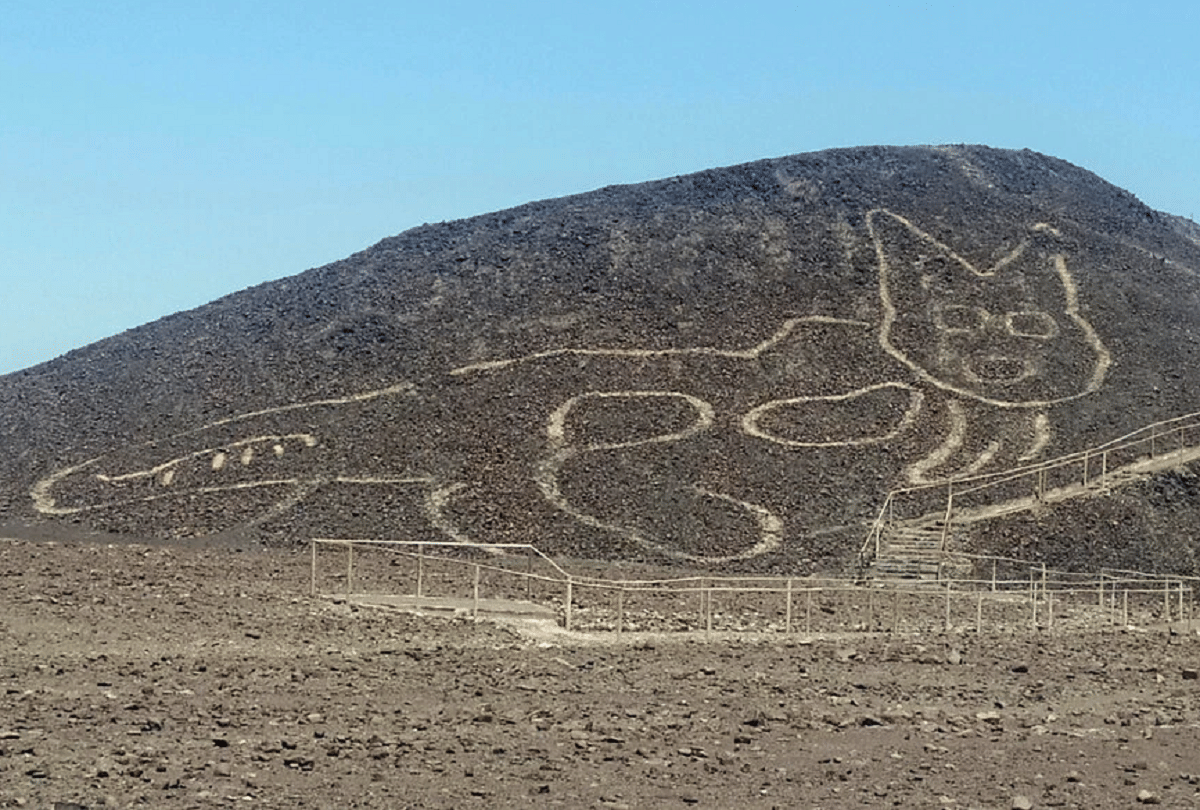 2200 year old cat etching found in Peru Nazca Lines largest deserts in the world