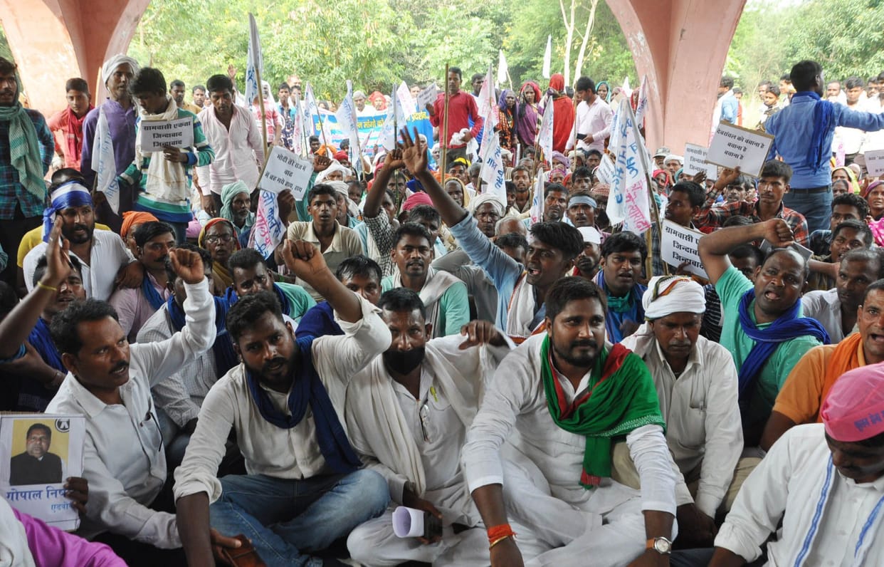 Demonstration done to stop the harvest