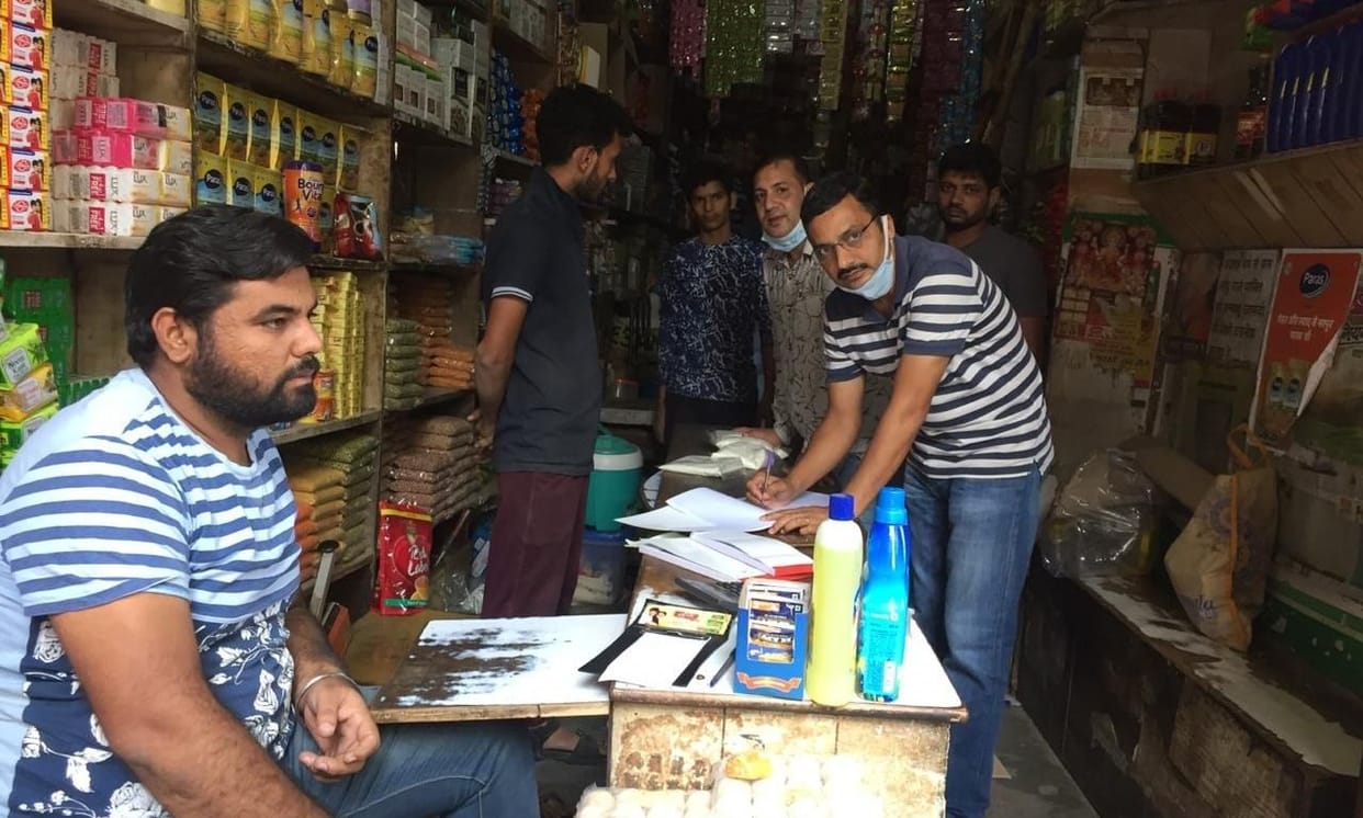 sample taken on shops, food department