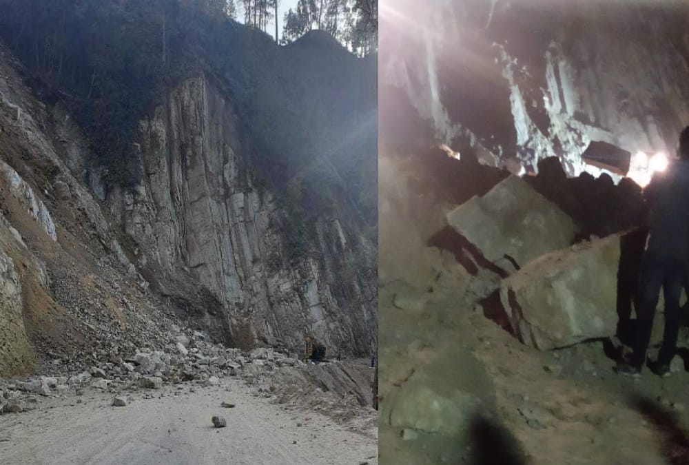 Uttarakhand: Landslide on dhon-sawala highway, Passengers Stuck on Road , Photos