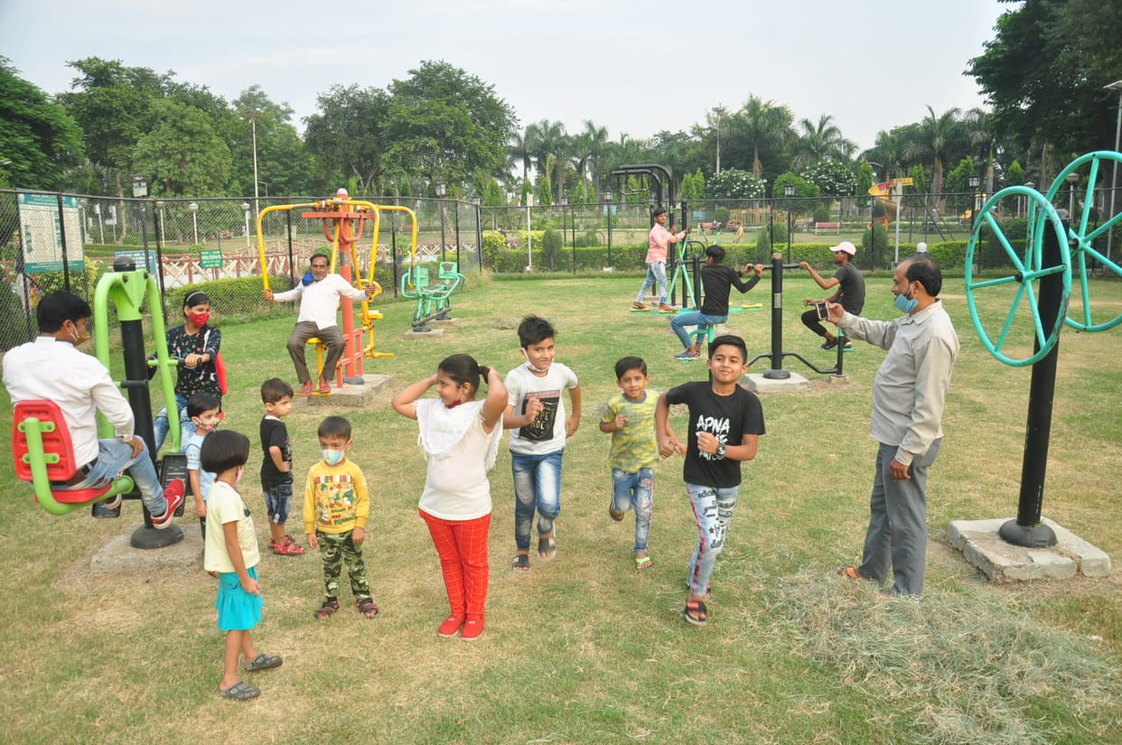 After 200 days open park, people doing morning walk