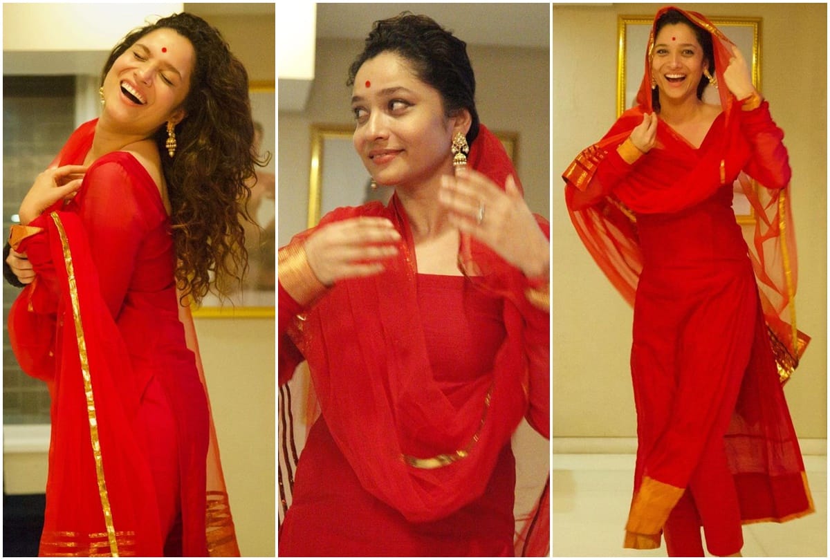 Ankita Lokhande Instagram Post: Ankita Lokhande Suit Beautiful Photos In Red Suit Says In The End People Will Judge You Anyway