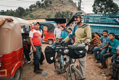 Kamran on bike A person traveling 50 thousand kilometers by bicycle