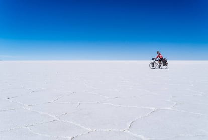 Kamran on bike A person traveling 50 thousand kilometers by bicycle