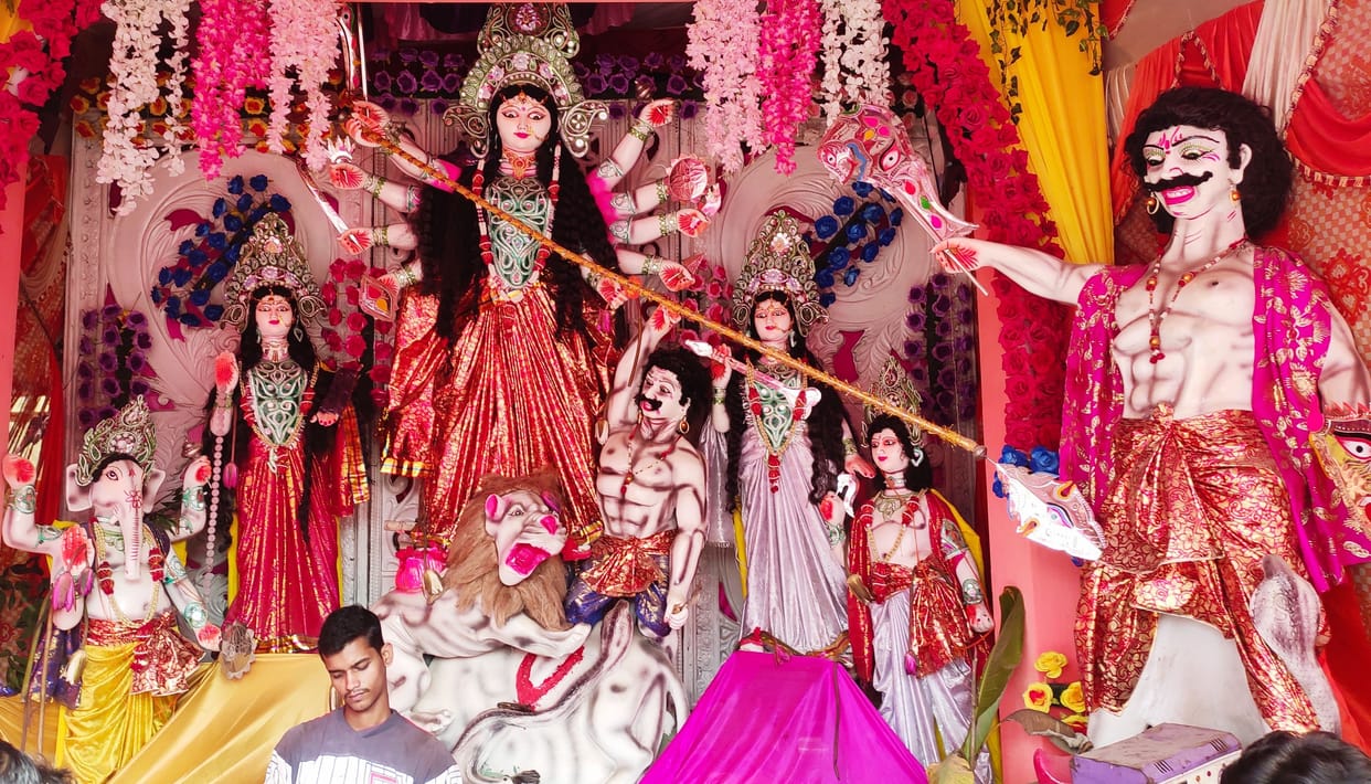 worship started of  ma durga