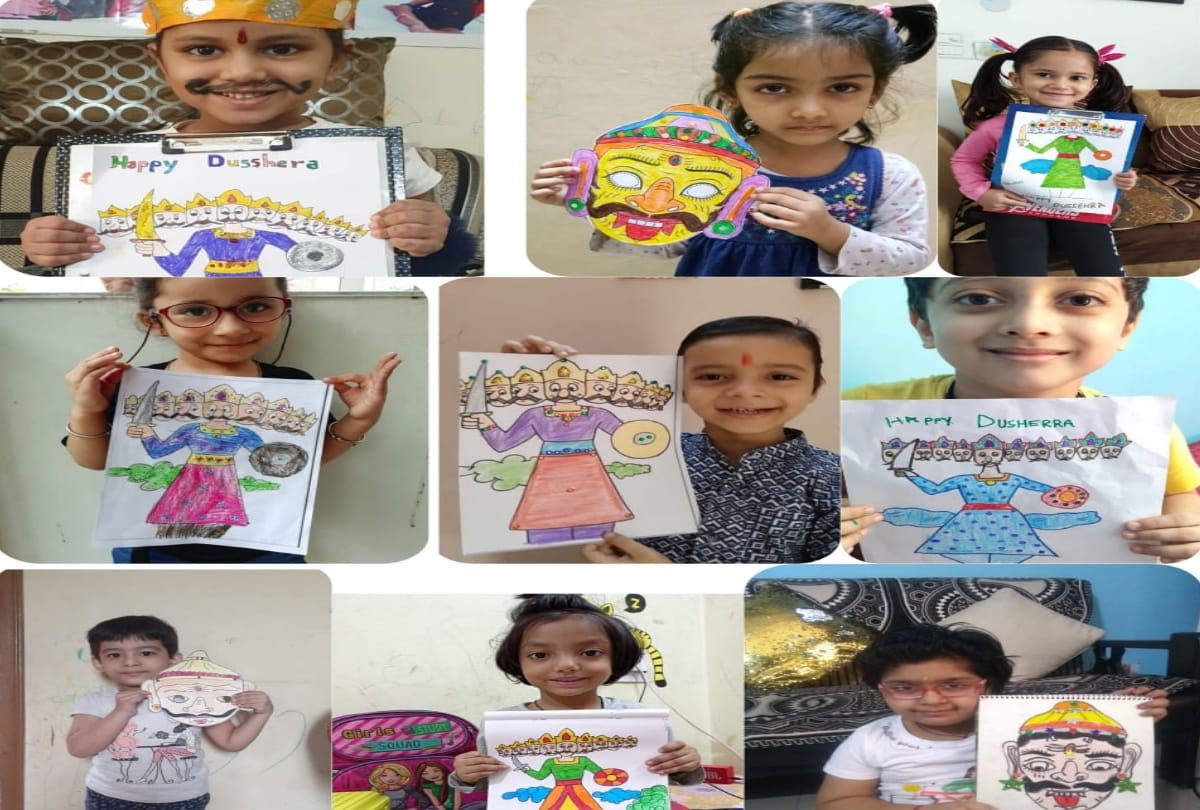 Noida dav school celebrate online dussehra