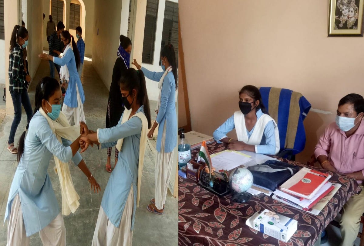 tenth class student Vinita became the Principal for a day in firozabad
