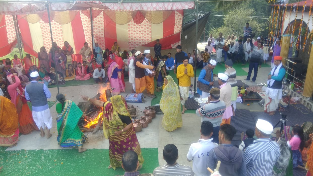Temple purification done with havan, yagna and bhandare