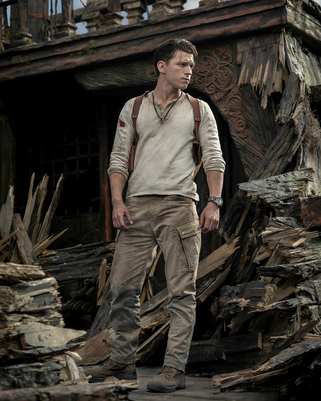 Spider Man actor Tom Holland portrays PlayStation icon Nathan Drake in his upcoming film Uncharted first look had been reveal
