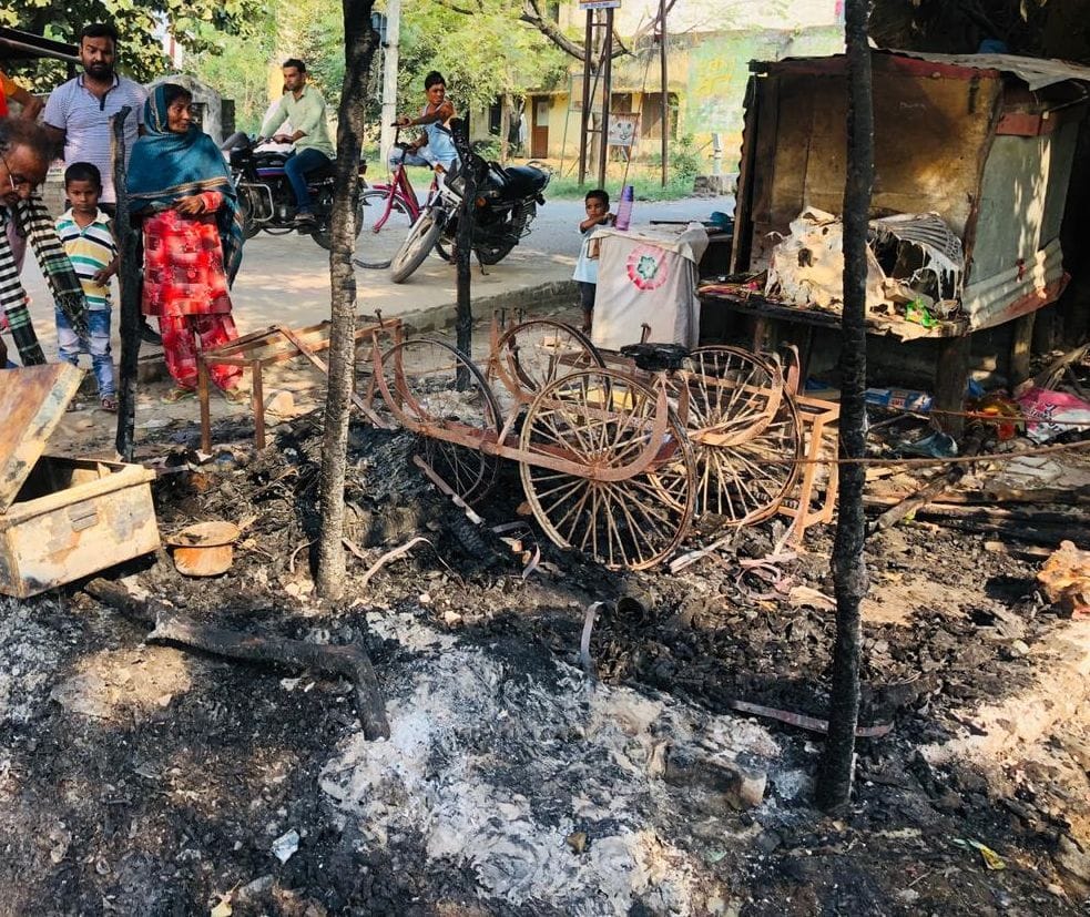 Burnt ashes due to fire