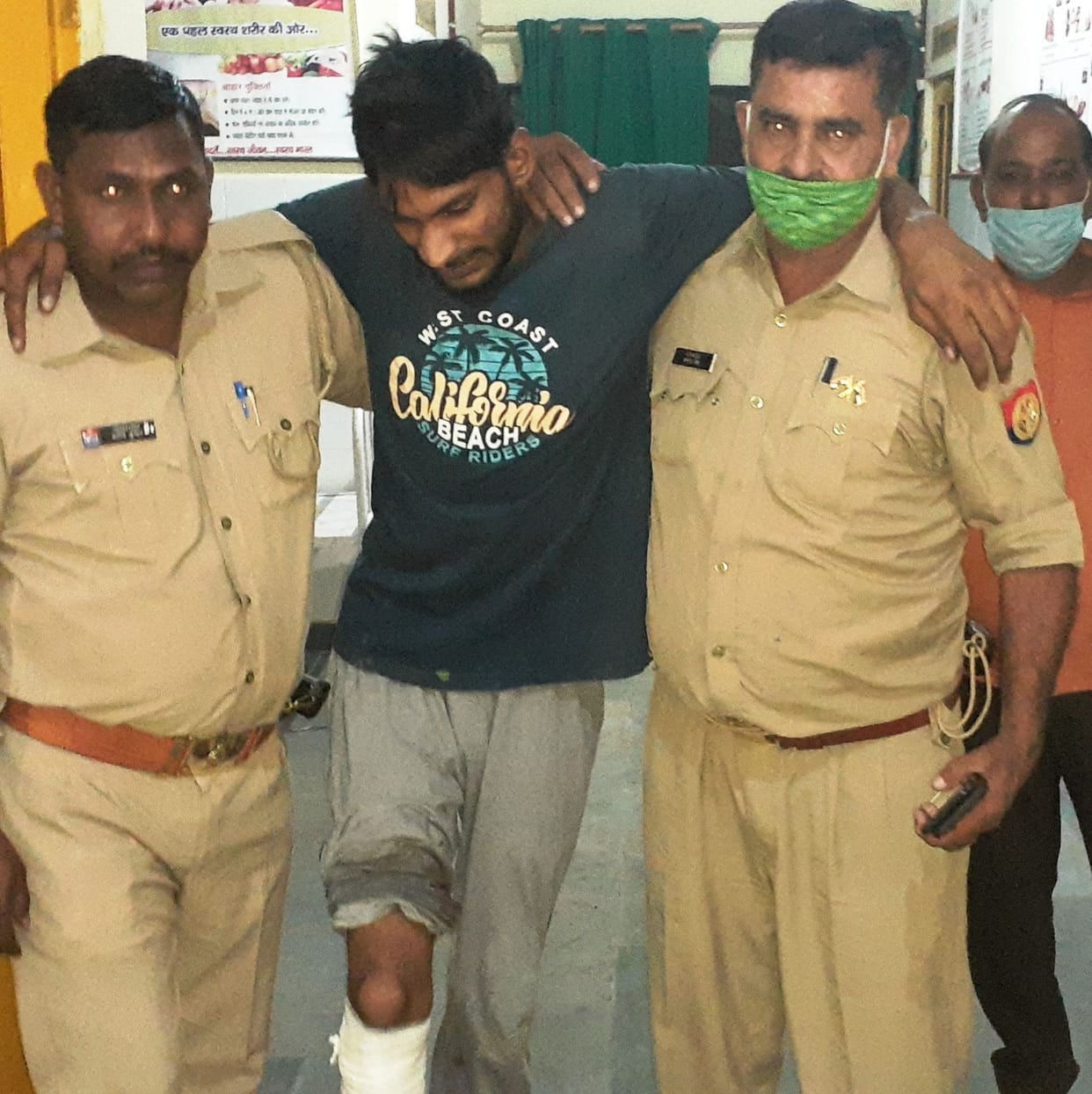 Accused injured in encounter