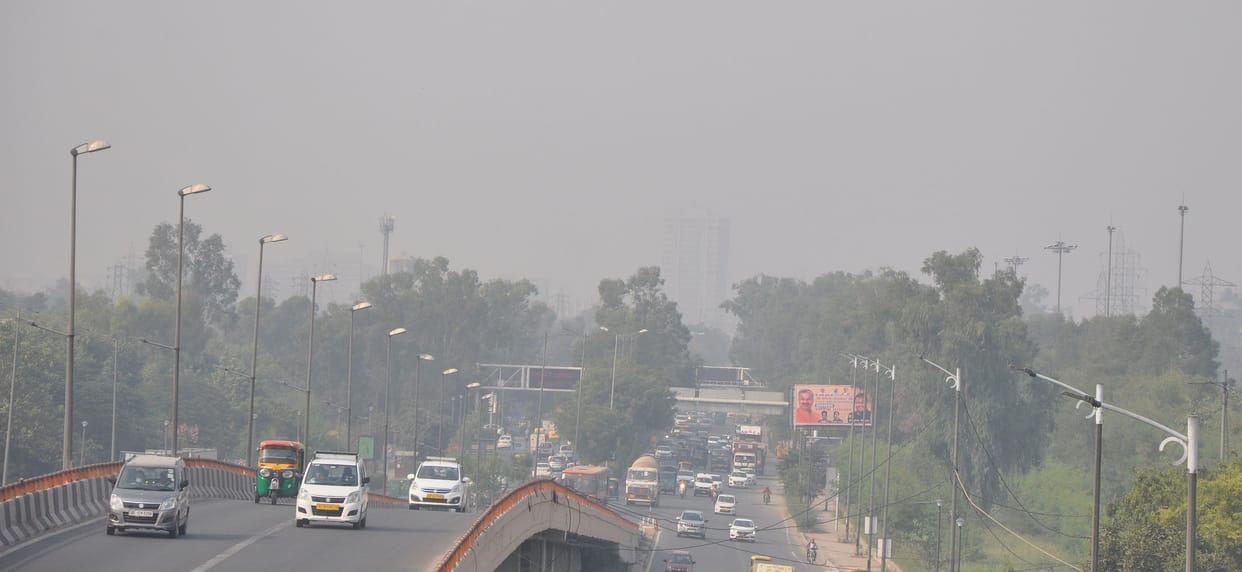 Shadow of pollution on the capital due to winds being calm