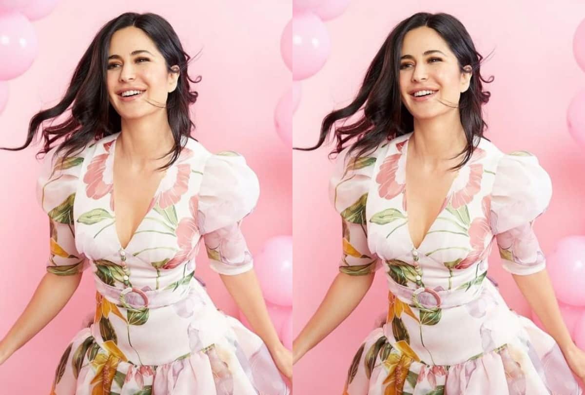 katrina kaif breathtaking beautiful in gauri and nainika white pink floral short dress