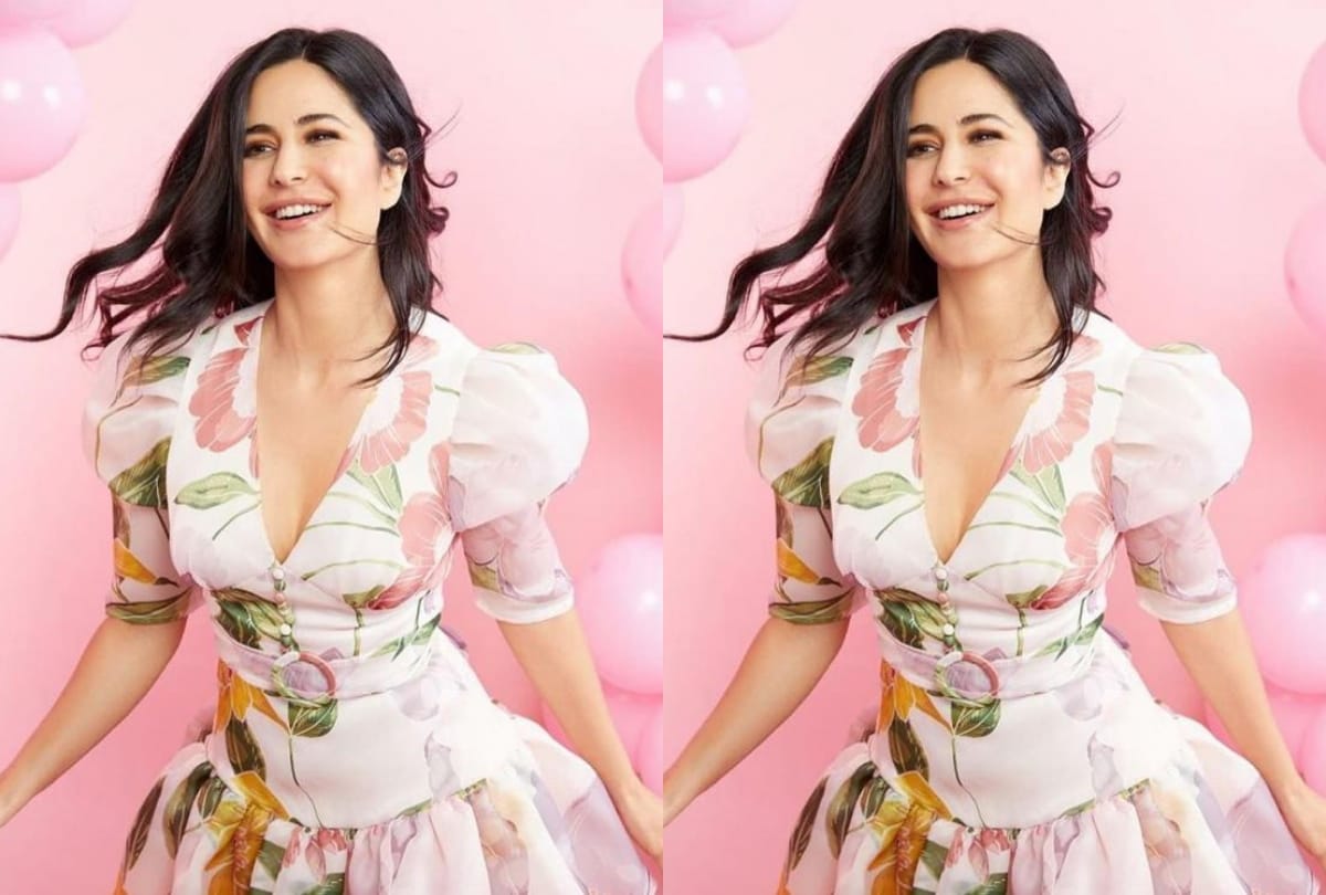 katrina kaif breathtaking beautiful in gauri and nainika white pink floral short dress
