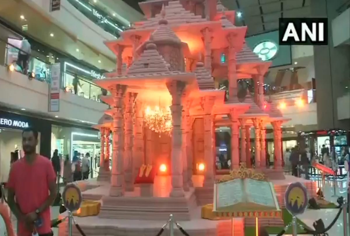 Delhi: replica of grand Ram Janmabhoomi temple inside pacific mall