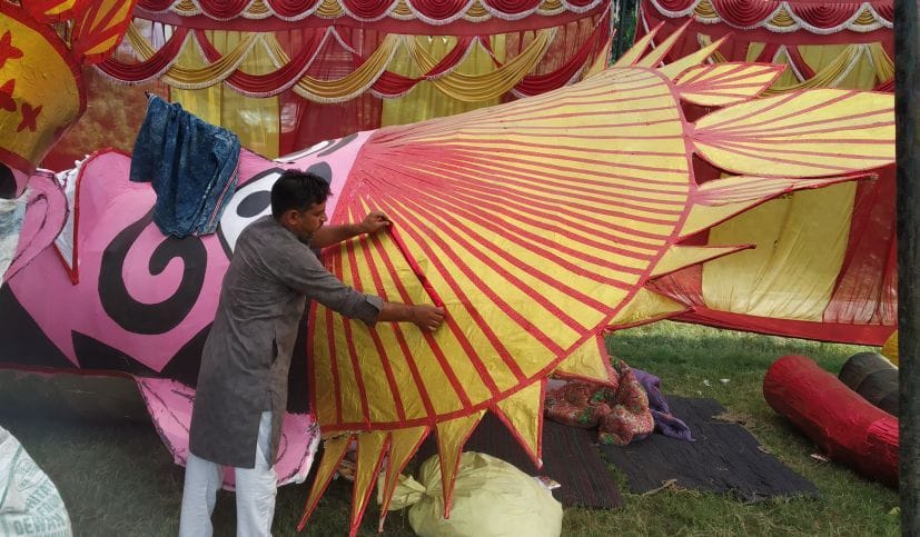 A 50-foot effigy of Ravana will burn in Dussehra