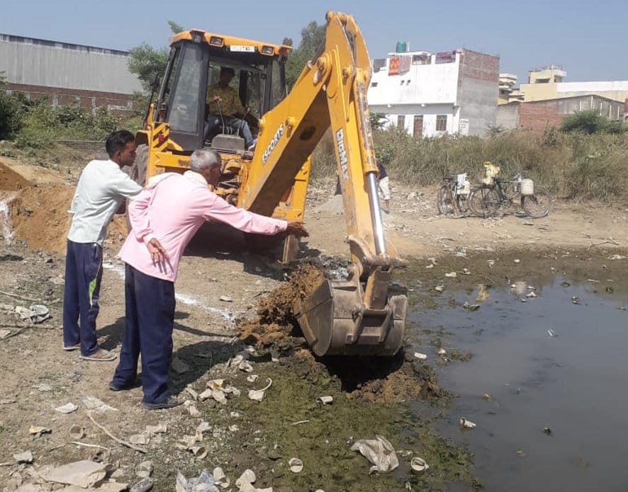 Constructed Nagina Chowk pond in Kiratpur