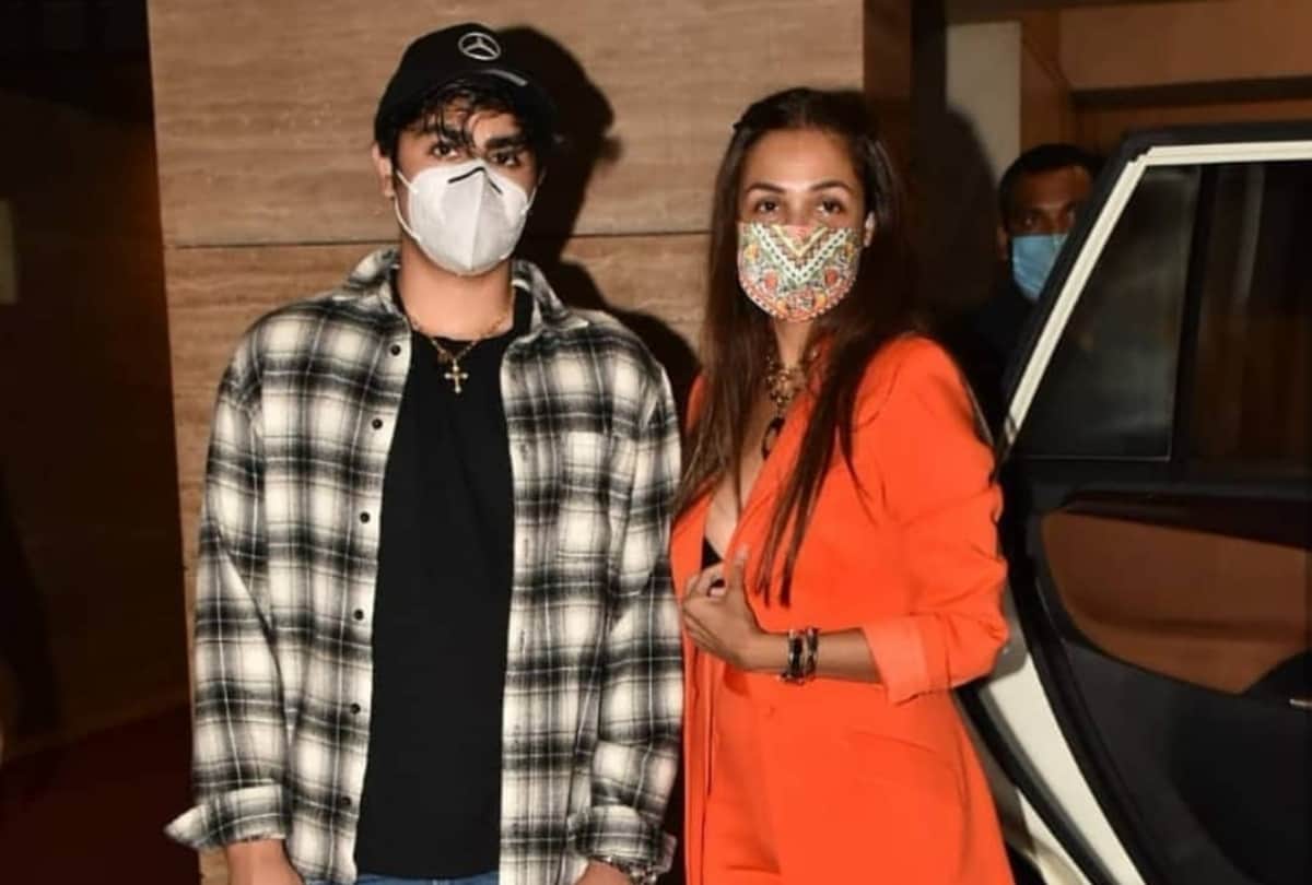 malaika arora birthday celebration in bright orange pant suit with black bustier