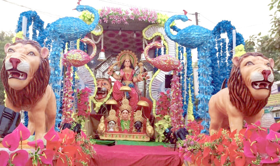Mother Durga's procession came out of simplicity