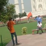 ताजमहल में लहराया भगवा