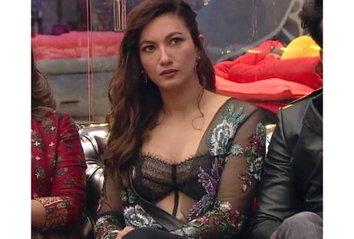 bigg boss 14 gauhar khan wear wine colour marsala saree