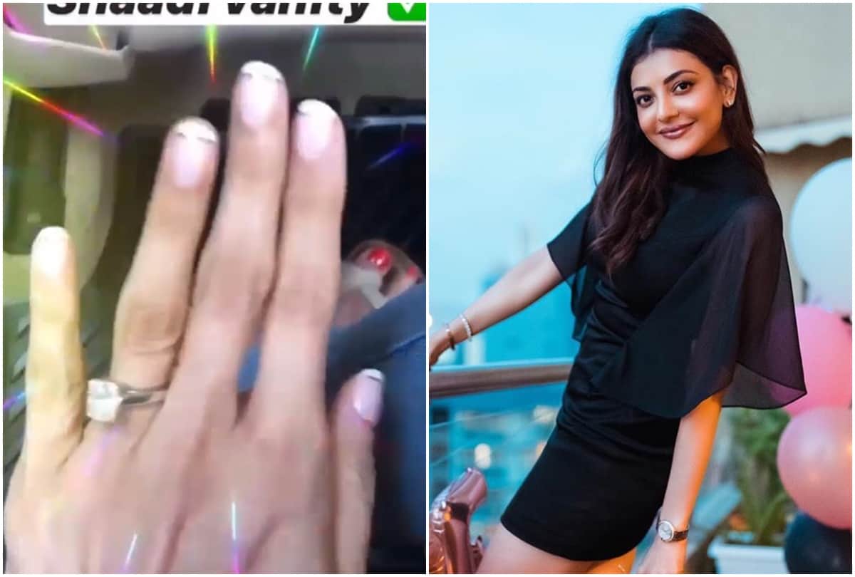 Kajal Aggarwal engaged with interior designer Gautam Kitchlu shared a video flaunting her engagement ring