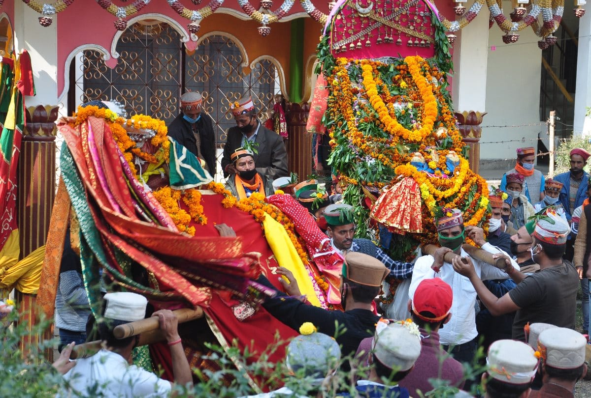 International kullu dussehra 2020 Raghunath Rath Yatra and Devta Dhumal Nag