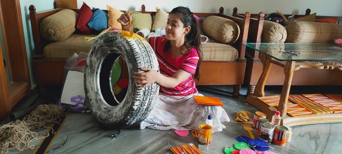 Dandiya Nights: The venue being decorated with unused items of the house in varanasi