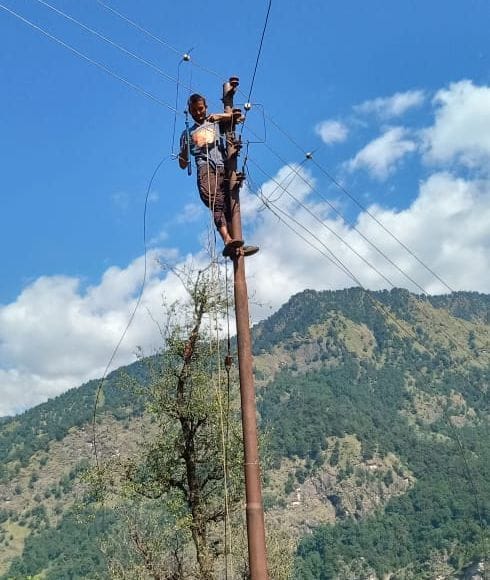 reinforcement work of  power line starts