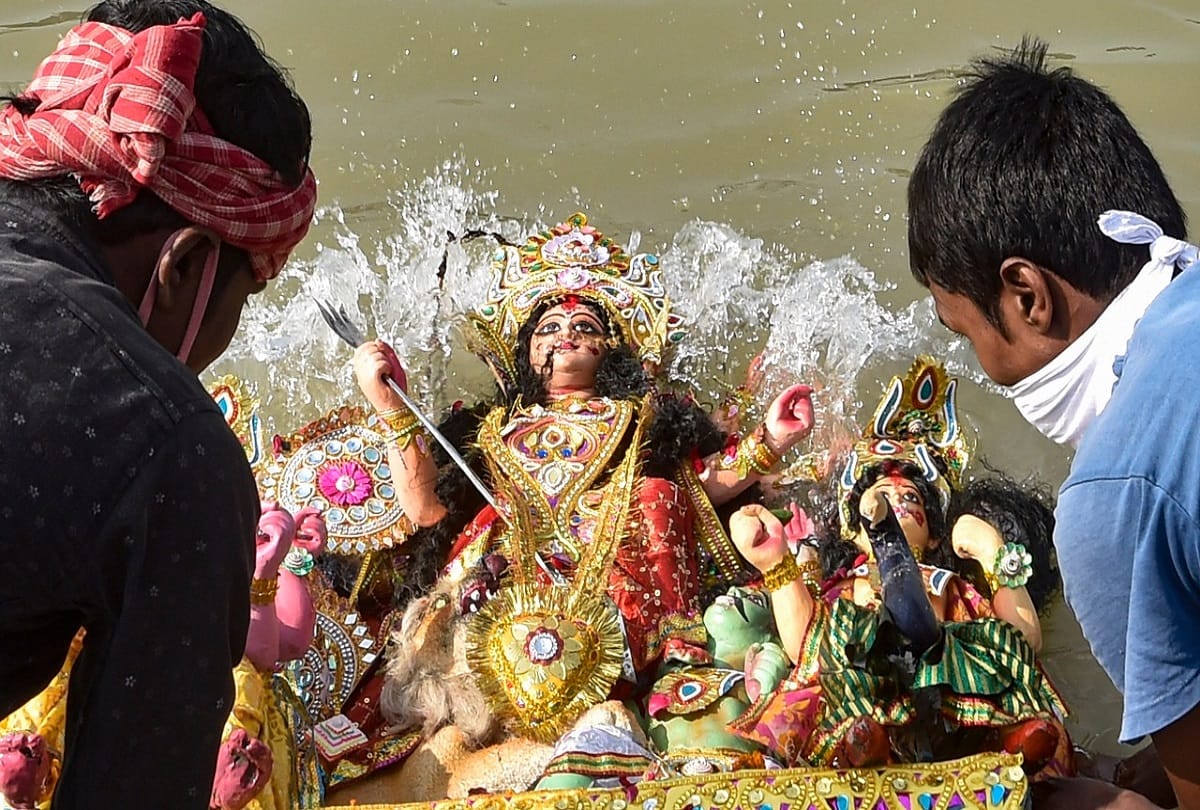 Durga puja 2020 Farewell to mother Durga after the ceremony of Sindoor Khela