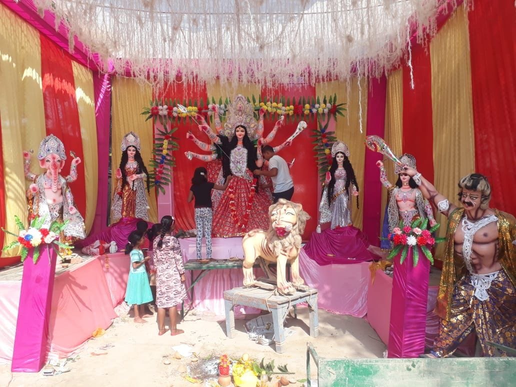 Durga idols installed in Rani Ki Sarai, preparations for the fair completed