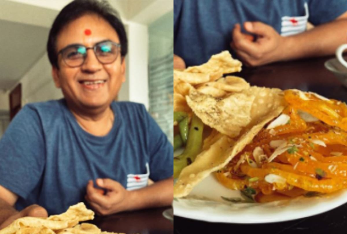 Jethalal aka dilip joshi after navratri fast take jalebi fafda