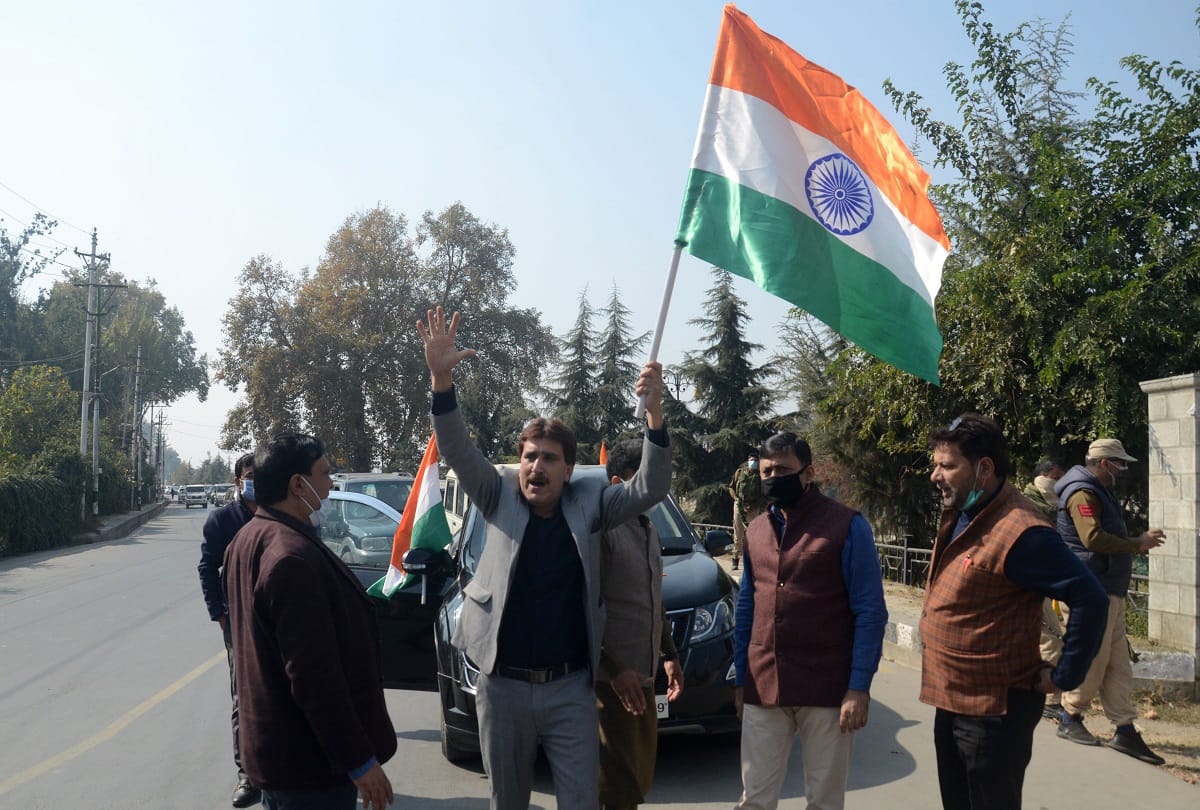 jammu kashmir bjp holds tiranga rally after Mehbooba mufti controversial statement