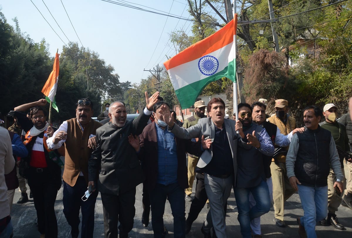 jammu kashmir bjp holds tiranga rally after Mehbooba mufti controversial statement