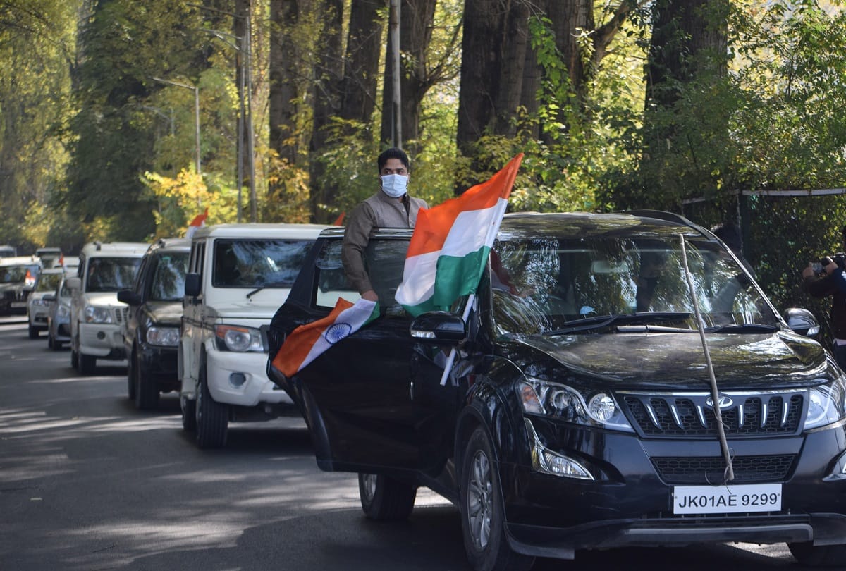 jammu kashmir bjp holds tiranga rally after Mehbooba mufti controversial statement