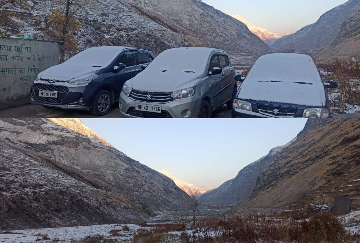 Himachal News : fresh snowfall in lahaul spiti rohtang pass and hailstorm in sissu